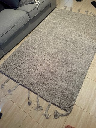Alfombra de lana buen estado beige 190x120cm