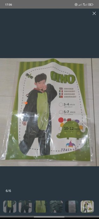 Dinosaurio verde talla 8-10 años