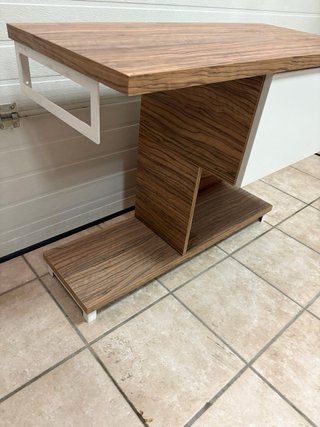 Mueble recibidor madera y crema