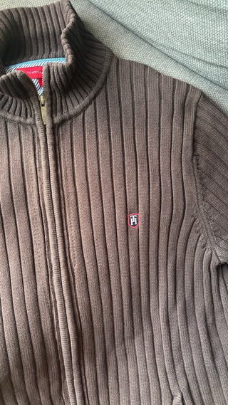 Jersey Tommy Hilfiger cremallera marrón Talla L