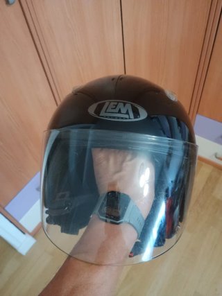 Casco moto talla s negro brillante