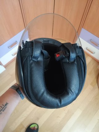 Casco moto talla s negro brillante