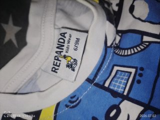 Pack de 6 camisetas bebé de 6 a 9 meses.