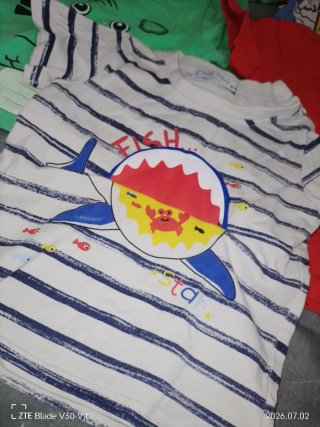 Pack de 6 camisetas bebé de 6 a 9 meses.