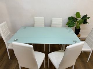 Mesa turquesa comedor + 6 sillas NUEVA