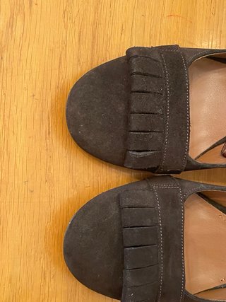 MASSIMO DUTTI - Zapatos tacón ante print marrón 38