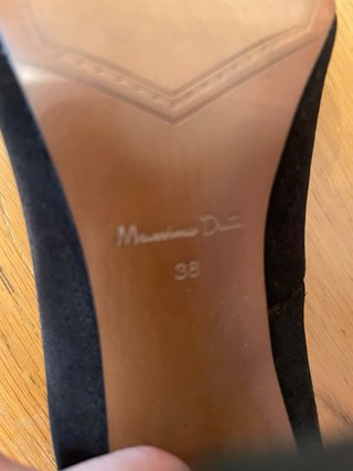 MASSIMO DUTTI - Zapatos tacón ante print marrón 38