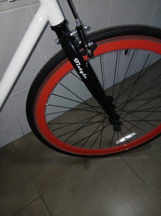 Bicicleta Fixtyle 28 Naranja y Blanca