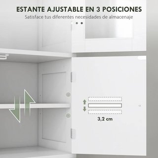 Mueble Baño 6 Puertas Estantes Blanco Moderno