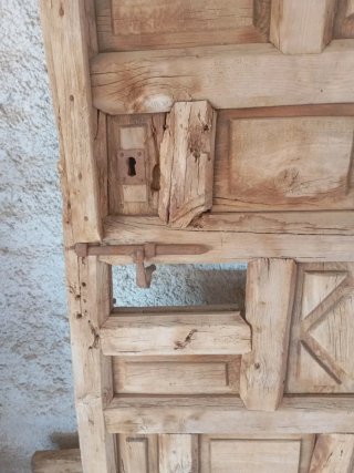 Puerta antigua madera castellana cuarterones178x83