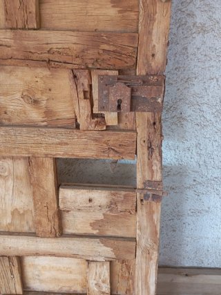 Puerta antigua madera castellana cuarterones178x83