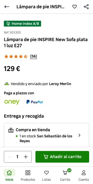 Lampara de pie