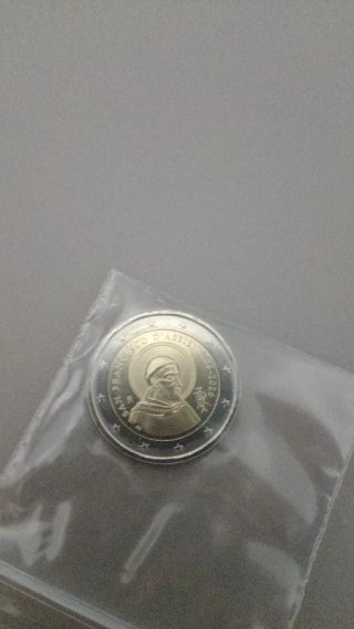 2 euro commemorativo Italia 2026 S. Francesco UNC