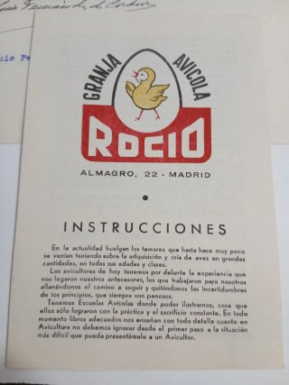 Lote documentos antiguos.Granja Avícola ROCIO.