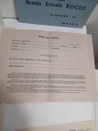 Lote documentos antiguos.Granja Avícola ROCIO.