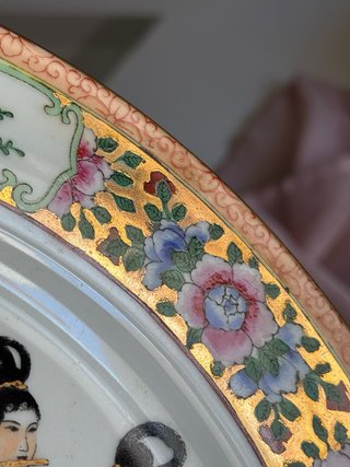 Plato decorativo vintage de porcelana china
