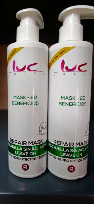 2 mascarillas sin aclarado luc color