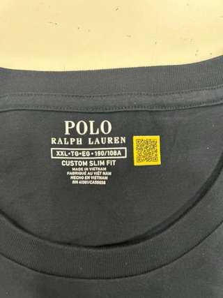 T-shirt uomo Ralph Lauren nera logo bianco tg XXL