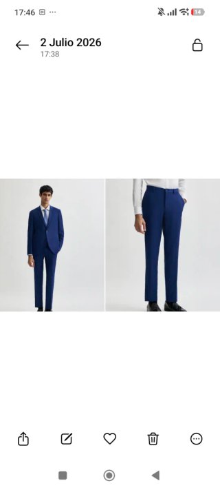 Traje completo hombre azul Slim fit