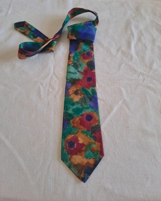 Cravatta Vintage Anni 90 Misto Seta Corbata Retro