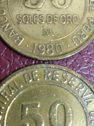 3 Monete da 50 Soles d'Oro del Perù 1980-1982