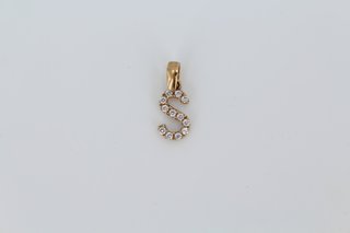 Colgante Letra S Circonitas Oro 18 K.R043-03-00113