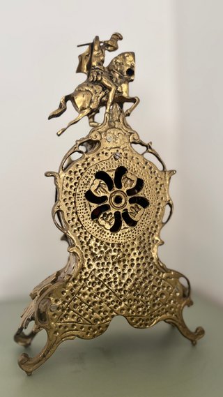Reloj, antiguo dorado bronce