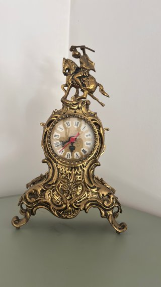 Reloj, antiguo dorado bronce