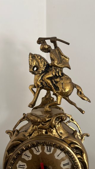 Reloj, antiguo dorado bronce