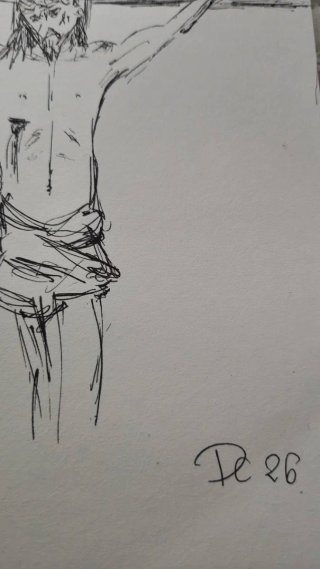 Cristo del Calvario. Dibujo original.