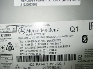 SISTEMA AUDIO / RADIO CD MERCEDES-BENZ CLASE GLE (BM 292) COUPE A1729023208