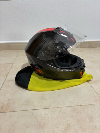 Casco Scorpion Moto Negro/Rojo