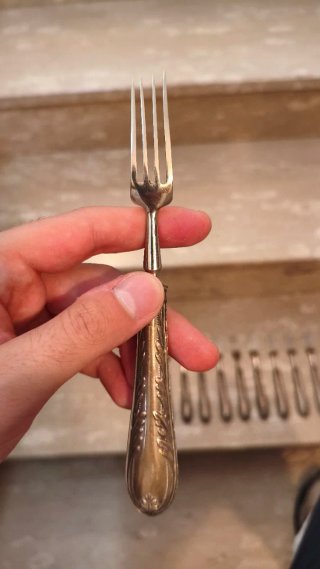 Set forchette con manico d'argento