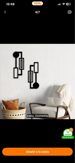 Arte de pared geométrico de metal