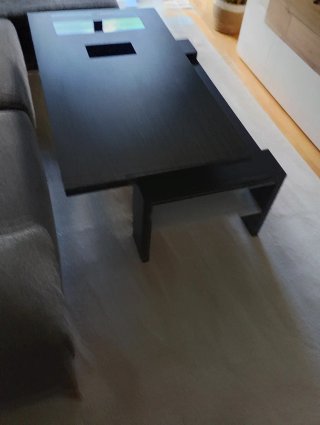 Mesa de centro elevable madera y cristal