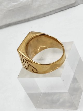 Anillo Acero Quirúrgico Chapado Oro Pirámide