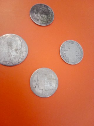 Lote 4 monedas antiguas Francesas Plata