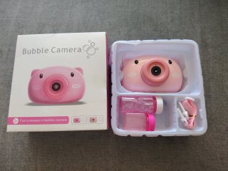 Cámara de burbujas infantil rosa