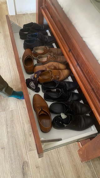 Cabecero y Base Cama Madera con Cajones