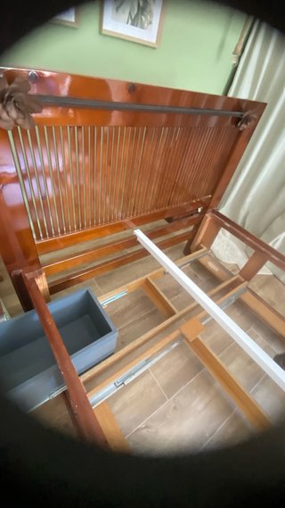 Cabecero y Base Cama Madera con Cajones