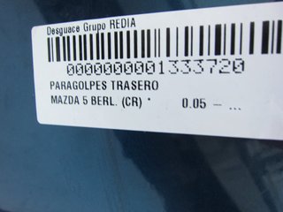 PARAGOLPES TRASERO MAZDA 5 BERLINA (CR)