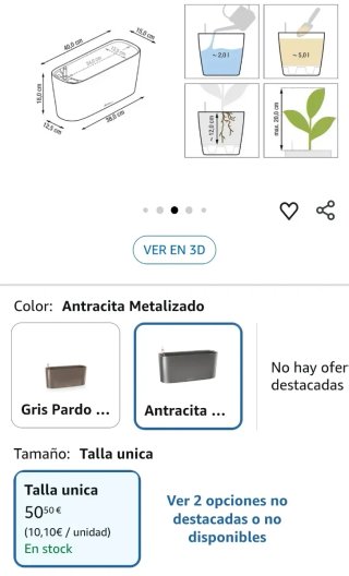 LECHUZA Delta 20 Antracita Metalizada 15563