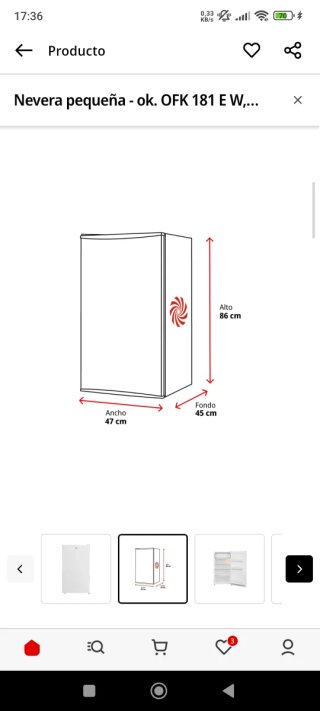Mini nevera OK 93 L