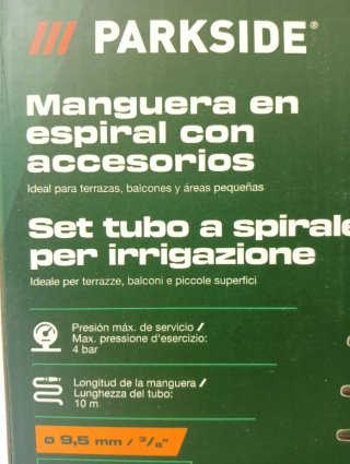 Manguera Espiral Parkside con Accesorios