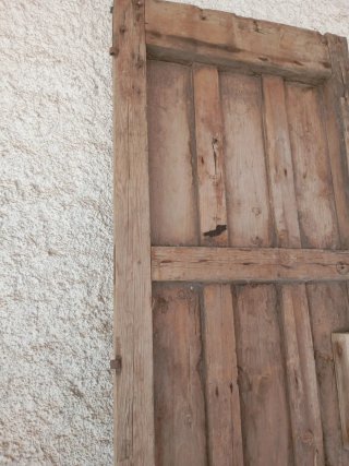 Puerta antigua madera forja 238x67cm