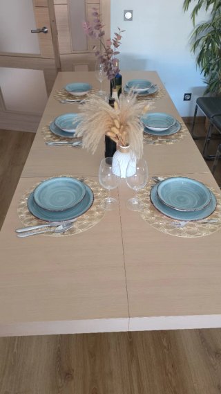 Mesa extensible madera 1,35m a 2,29m