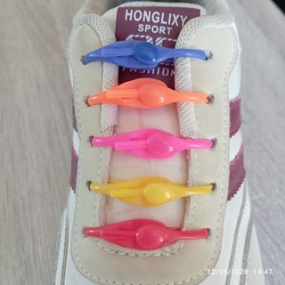 shoelaces silicone elastic no-tie / 12 pack color