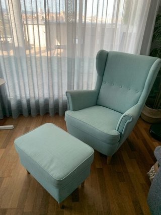 Sillon y reposapiés, Nordvalla color verde menta