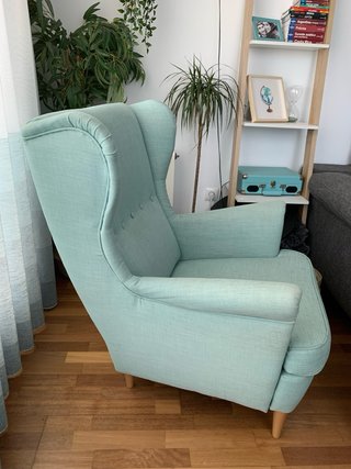 Sillon y reposapiés, Nordvalla color verde menta