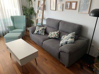 Sillon y reposapiés, Nordvalla color verde menta